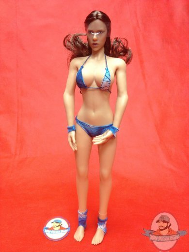 1/6 Scale Figure Large Breast Brunette Seamless Tan Body Phicen
