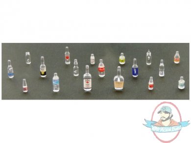 1/12 Scale Clear Bottle B Set of 18 by Pink Tank 