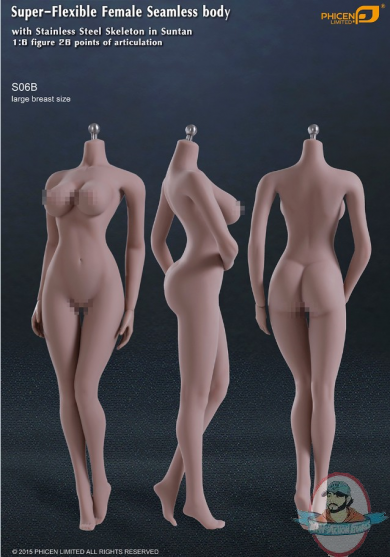 Flexible Female Seamless Body in Suntan/Large Breast PL-LB2015S06B