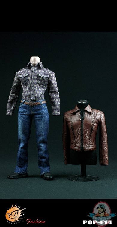 Pop Toys 1/6 Style Series Retro Leather Jacket Set for 12 inch Figures