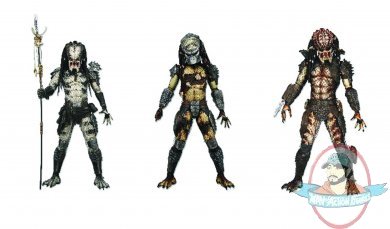 Predators 7 inch Figure Series 4 Set of 3 by Neca Damaged Packaging