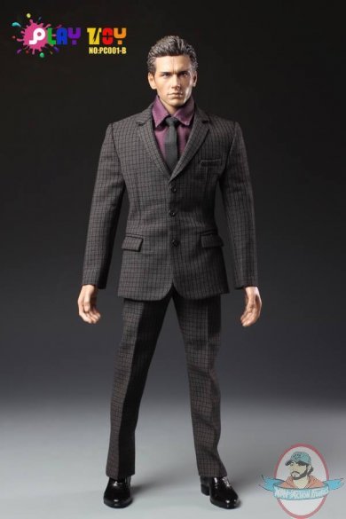 Play Toy 1:6 Action Figure Accessories Men's Suit in Checked PT-PC001B