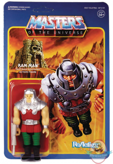 Motu 3.75" ReAction Series 4 Ram Man Figure Super 7