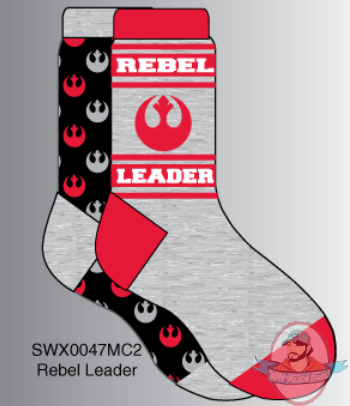 Star Wars Mens Crew 2 Pack Rebel Leader Socks 