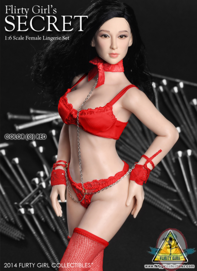 1/6 Female Lingerie Set Secret Red C for 12" Figures Flirty Girl 