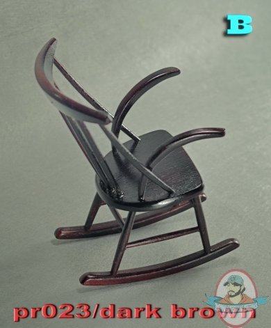 Wooden Face 1/6 Nice Design Rocking Chair (Dark Brown)