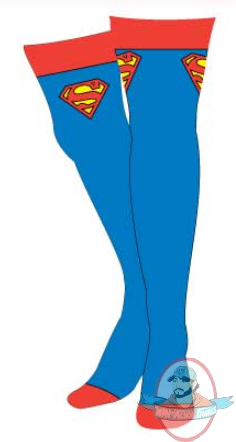 Dc Superheroes Royal Blue Superman Uniform Women Thigh Socks DCX0370K