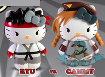 Street Fighter x Sanrio Hello Kitty Pvc Box Set Ryu Vs. Cammy