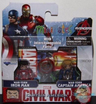 Marvel Minimates Captain America War-Torn Iron Man & Capt America TRU