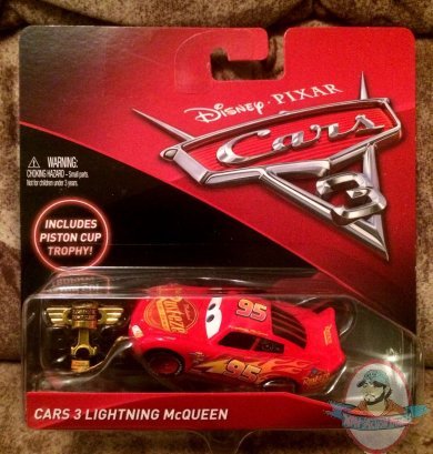 1:55 Disney Pixar Cars 3 Lightning McQueen & Piston Cup Trophy Mattel