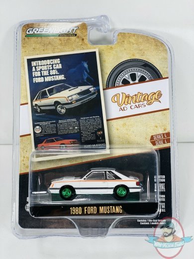 1:64 Vintage Ad Cars Series 4 1980 Ford Mustang Greenlight GREEN MACHI