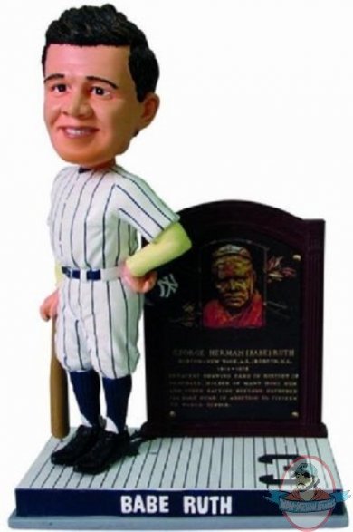 MLB Babe Ruth NYY Cooperstown Collection Plaque Bobblehead