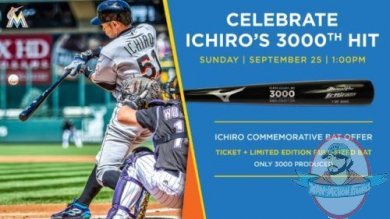 MLB Marlins Ichiro Suzuki Commemorative Bat Ticket Offer