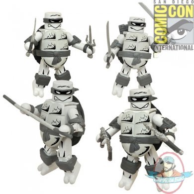 SDCC 2015 Minimates Teenage Mutant Ninja Turtle Mirage B&W Set of 4