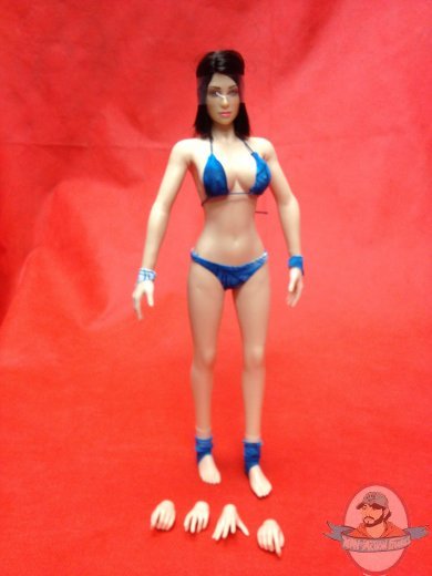 1/6 Scale Figure Large Breast Black Hair Seamless Pale Body Phicen 