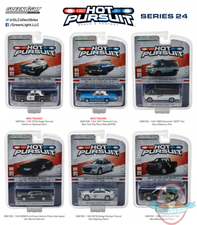 1:64 Hot Pursuit Series 24 Set of 6 by Greenlight 