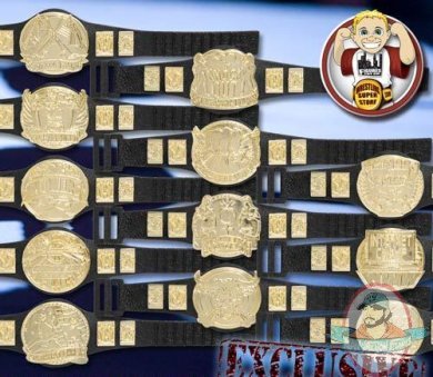 WWE Set of 12 Champion Belts for Wrestling Figures
