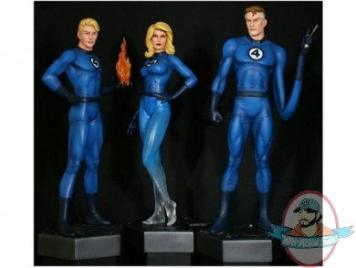 Fantastic Four 4 12" Statue Three 3 Pack Mr Sue Storm Human Torch