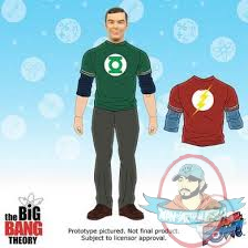 The Big Bang Theory Sheldon with Green Lantern & The Flash T-Shirts 