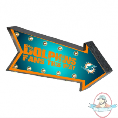 Miami Dolphins Sign Marquee Style Light Up Arrow Design