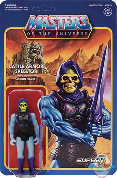 Motu 3.75" ReAction Series 3 Battle Armor Skeletor Super 7