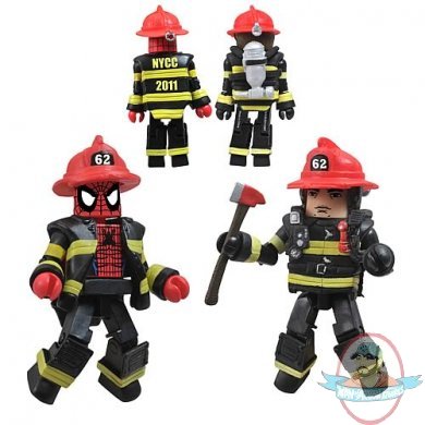 Spider-Man NYCC 2011 Firefighter Minimates Exclusive 2-Pack 