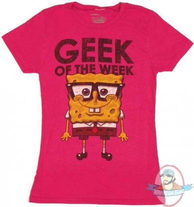 SpongeBob T Shirt Geek pink Junior S M L XL 