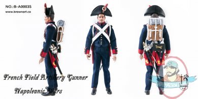 Brown Art 1/6 French Field Artillery Gunner Napoleonic Wars Standard