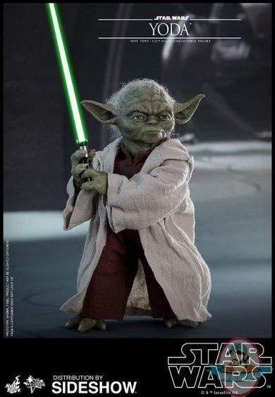 1/6 Hot Toys MMS 495 Star Wars Episode II Attack of the Clones Yoda Figure Set
