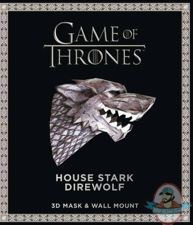 Game of Thrones Mask with Book House Stark Direwolf