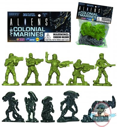 Aliens Vs Colonial Marine Army Builder Plastic Figure 35 Ct Bag