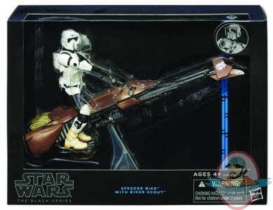 Star Wars Black 6 Inch Deluxe Biker Scout Trooper Speeder DAMAGED