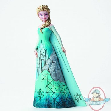 Disney Traditions Frozen Elsa w/castle Dress  Figure By Enesco