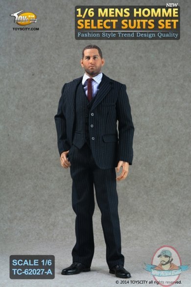 1/6 Mens Homme Select Suits Set with Stripes TC-62027A Toys City 