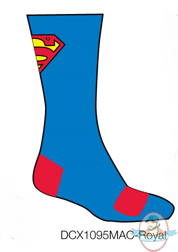 DC Mens Character Athletic Crews Superman Socks DCX1095MAC-Royal