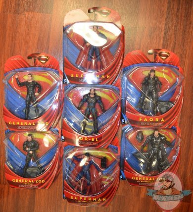 Superman Man of Steel Movie Masters Set of 7 Figures by Mattel