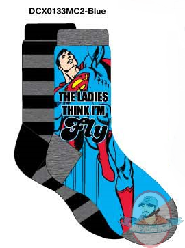 Dc Mens Crew 2 Pack SuperHeroes Superman Socks DCX0133MC2 Blue