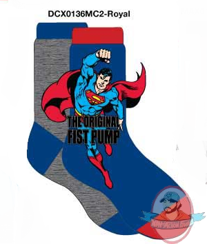 Dc Mens Crew 2 Pack SuperHeroes Superman Socks DCX0136MC2 Royal