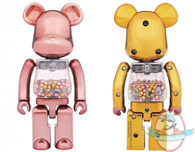 Super Alloyed My First 2 Pack Bearbrick Pink & Gold Version Medicom