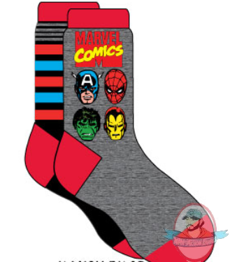 Marvel Mens Crew 2 Pack SuperHeroes Socks 