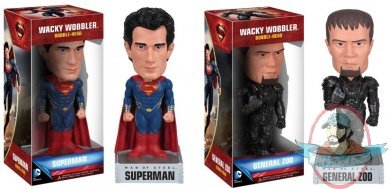 Dc Superman Man of Steel Movie Set of 2 Wacky Wobbler Figure by Funko