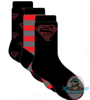 Dc Superheroes Mens 3 Pack Superman Socks 