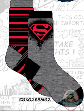 DC Mens Crew 2 Pack Superman Logo Socks 