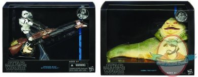 Star Wars Black 6" Deluxe Figure Set of 2 Speeder Bike & Jabba The Hut