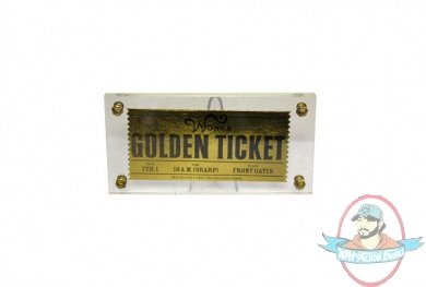 Charlie and the Chocolate Factory Golden Ticket in Lucite Case Neca