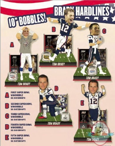 Forever Collectibles Tom Brady Super Bowl Bobblehead Set of 5