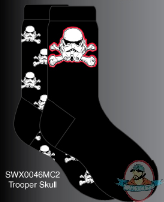 Star Wars Mens Crew 2 Pack Trooper Skull Socks 