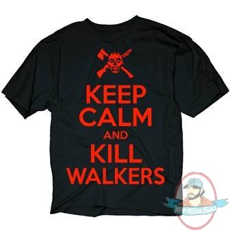 The Walking Dead Keep Calm Kill Walkers PX Black T-Shirt S M L XL XXL