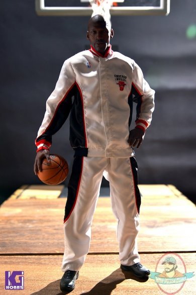 1/6 Scale Michael Jordan Warm Up Track Suit White KGHOBBY
