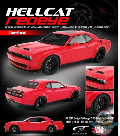 1:18 Scale 2019 Dodge Challenger SRT Hellcat Redeye Widebody by Acme